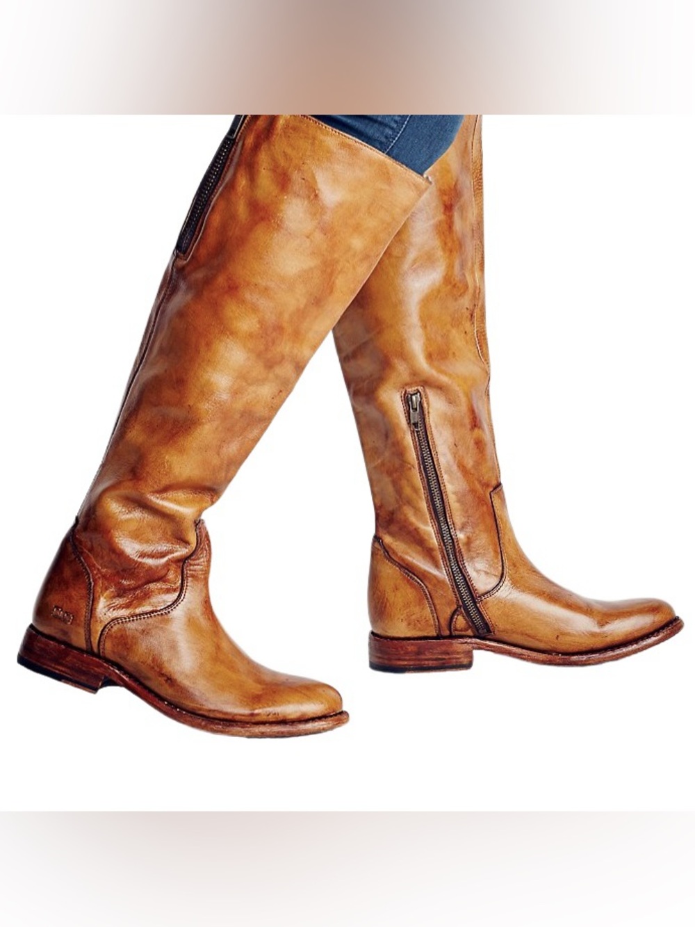BED STU Tess Windsor Tan Leather Tall Riding Boots BedStu Size 7